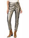 Women's Fabric Trousers Gold