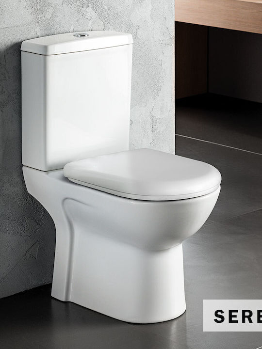 Serel Senior Λεκάνη Κρεμαστή με Slim Κάλυμμα Soft Close Λευκή