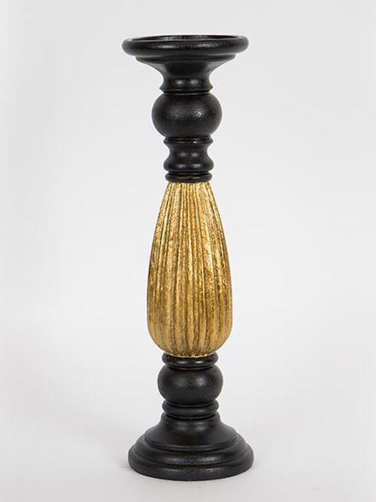 Polyresin Candle Holder In Gold Colour 10.5x35x10.5cm