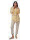 Langärmeliges Damenhemden Floral Floral shi-26-0058-(gelb)