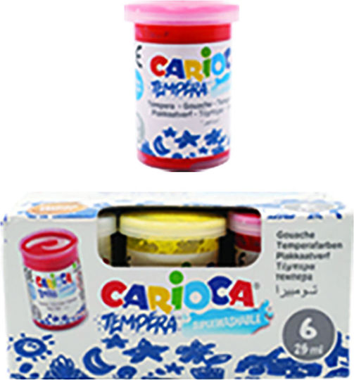 Finger Paint Tempera Carioca Set 6 Colors Brush 6x25ml Carioca 40433