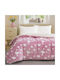 Kids Sherpa Comforter Fluorescent Single Pink Hearts 160x220cm