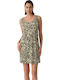 Minerva Summer Cotton Women's Nightgown Beige Zebra