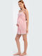 Vienetta Secret Summer Cotton Women's Nightgown Pink