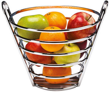 Raki Obstschale Metallisch Silber 23x23x22cm