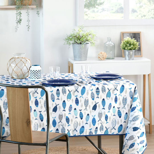 Tablecloth S-f Fletan Blue 140x240cm