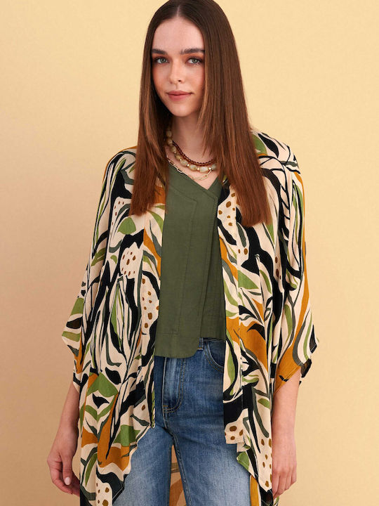 Long Women's Kimono Beige