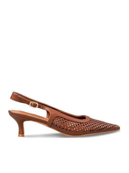 Envie Shoes Обувки на Ток с Тънък Нисък Ток Кафяви