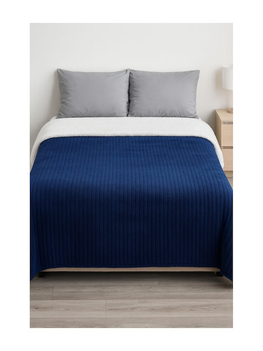 Pătură Groasă Dublă 220x240 cm Venturi Quilt Albastră