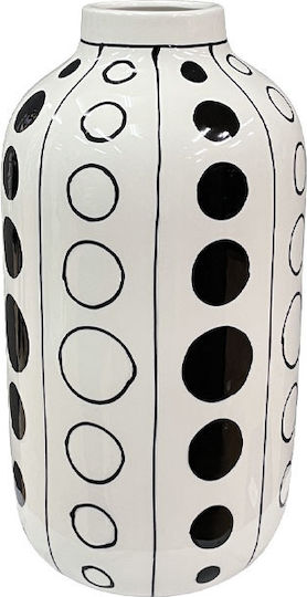 Marhome Βάζο Κεραμικό Λευκό Φ15xΥ30cm