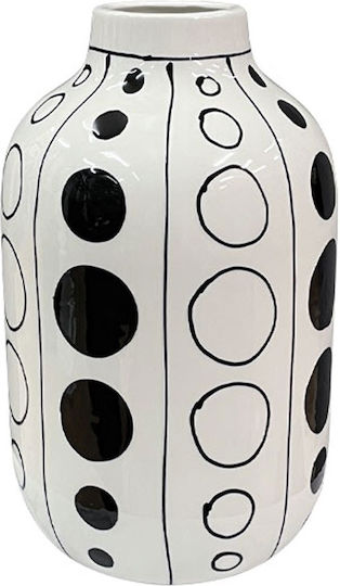 Marhome Βάζο Κεραμικό Λευκό Φ14.5xΥ25cm