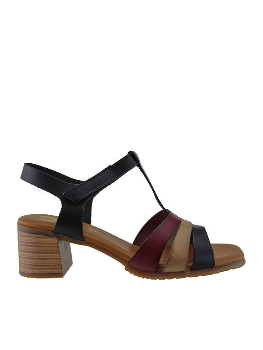 Marila Footwear Δερμάτινα Πέδιλα Μαύρα