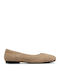 Livia Lily Suede Women's Ballerina Shoes in Beige Colour