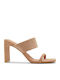 Damen Pantoletten mit Hoch Absatz in Beige Farbe