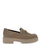 Leather Women's Loafers in Brown Color