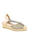 Sommer Damenplattformen im Stil Espadrilles Khaki