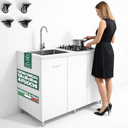 Shally Dogan Πολυκουζινάκι με Αριστερή Γούρνα 120x60x85cm Λευκό