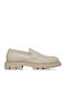 Leather Men's Loafers In Beige Colour