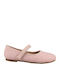 Kids Ballerinas with Hoop & Loop Closure Fabric Pink