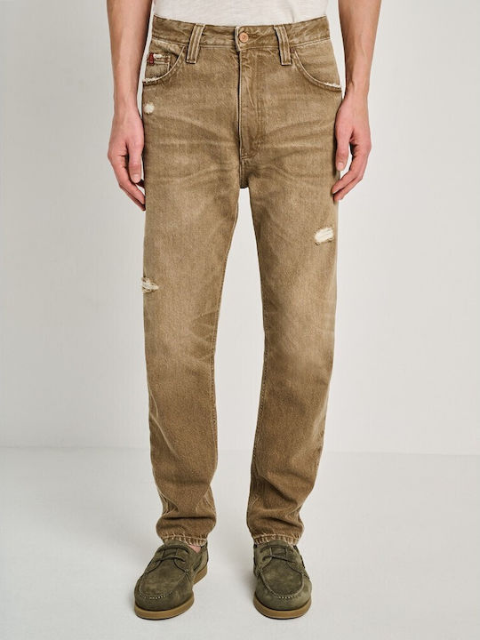 Staff Men's Jeans Pants with Regular Fit Coffee