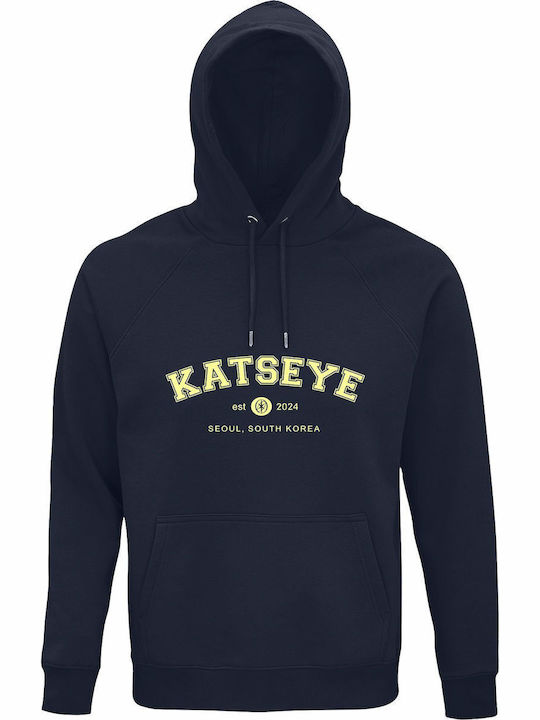Kids Sweatshirt with Hood French Navy Katseye Est 2024 Seoul