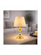 ForHome Metal Table Lamp for E27 Socket with White Shade and Gold Base