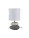 Country Casa Ceramic Table Lamp with White Shade and Gray Base