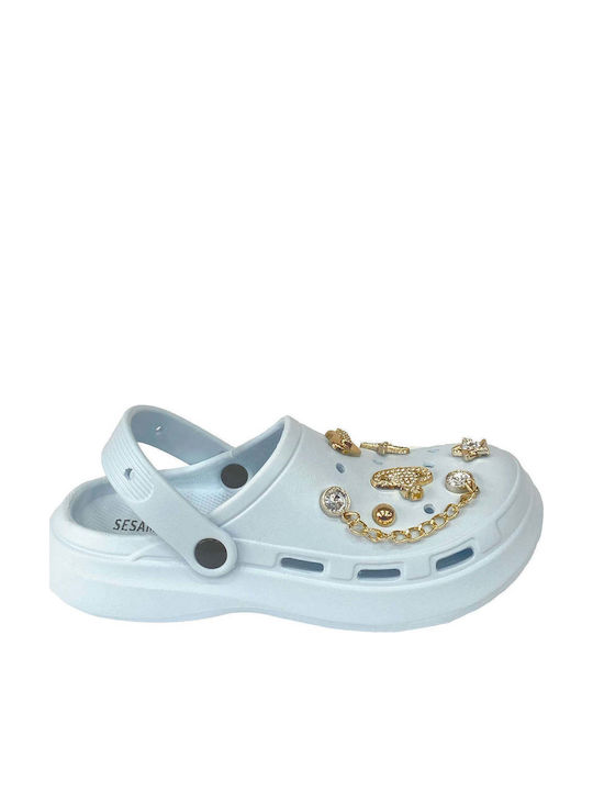 Ansin Ansin Damen Holzschuhe Blau