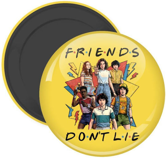 Friends Dont Lie Stranger Things Magnet Decorative Rotund Pentru Frigider Dimensiunea 5cm
