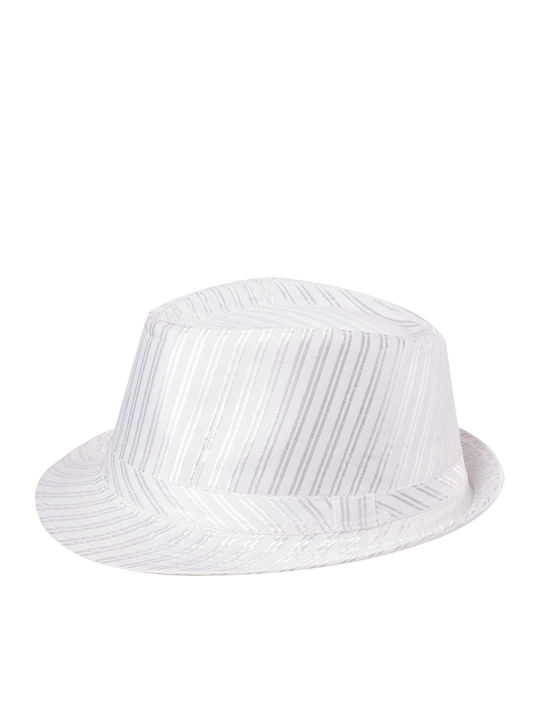 Brims and Trims Fabric Men's Fedora Hat White