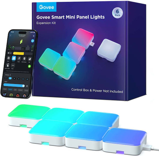 Govee Smarte Mini Panelen Licht Erweiterung 6er Pack – Erweitern Sie Ihre Kreative Beleuchtungsanlage