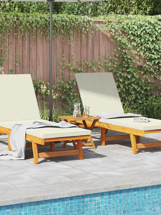 Hölzernes Garten- und Pool-Liegestuhl mit Kisse...