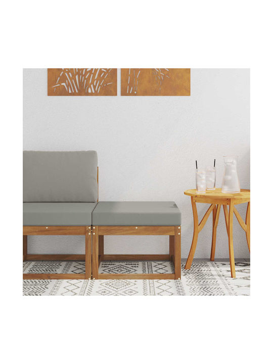 Wooden Cube Garden Stool with Cushion Natural 5...