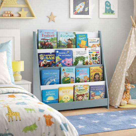 Wooden Floor Bookcase Gray 80x30x88cm