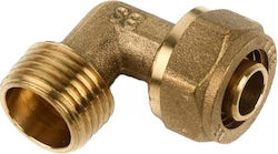 Male Elbow Pipe Fitting Brass 18x2.5x1/2