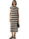 Summer Midi Dress with Tearing Black