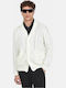 Herren Gestrickte Kapuzen-Jacke Beige