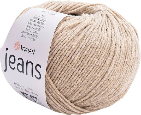 YarnArt Strickgarn Jeans Sommerliche Strickwaren 55% Baumwolle 45% Acrilyc 50gr 160m Beige 48 1 Stück