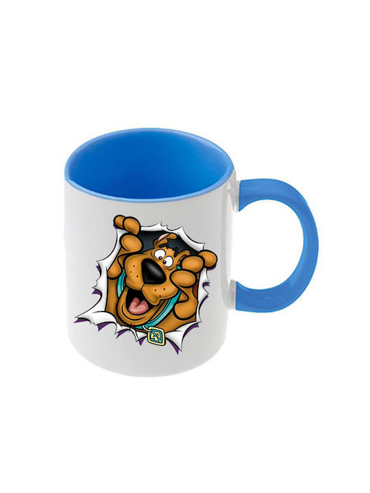 Scooby Doo Mug Blue Handle Interior