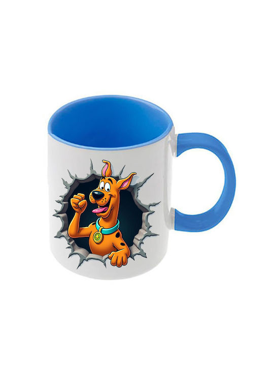Scooby Doo Mug Blue Handle Interior