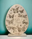Wooden Easter Egg with Butterfly Base