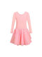 Ballett Leotard Tutu Rock Balletttänzer Kostüm Langarm Rosa 140 Cm