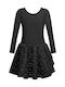 Ballet Leotard Tutu Skirt Ballet Dancer Costume Long Sleeve Black 120 Cm