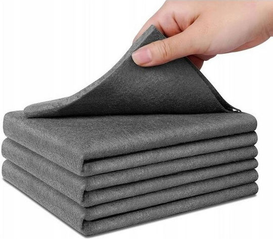 Set 3 Magic Cloths Zola 30 X 30 Cm 160 G Nylon Microfiber Reusable Washable Gray