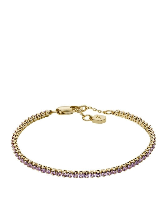 Fossil Women's Riviera Bracelet Gold Plated with Zircon 18cm