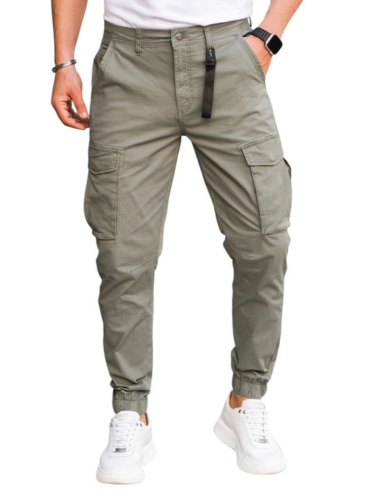 Rebase Elastic Cargo Trousers Lt Olive