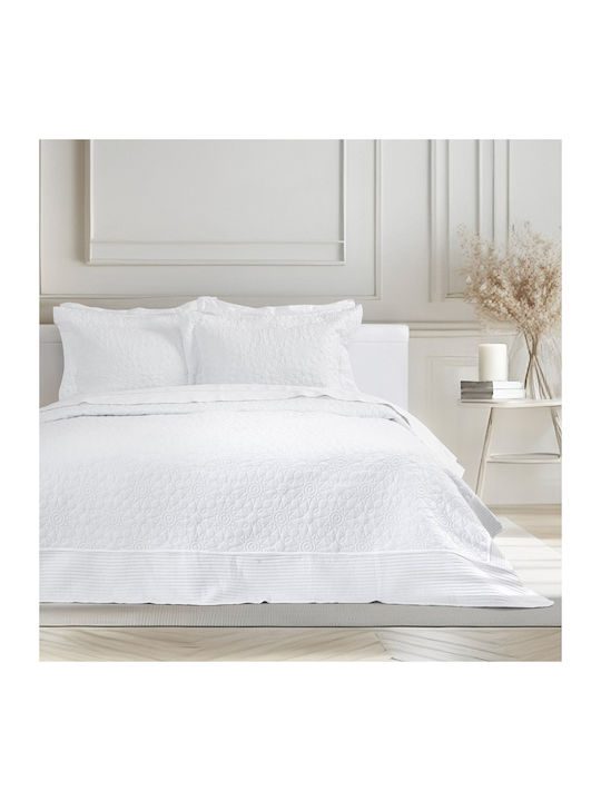 Nima Calla Σετ Κουβερλί Υπέρδιπλο Microfiber White 240x260cm 3τμχ
