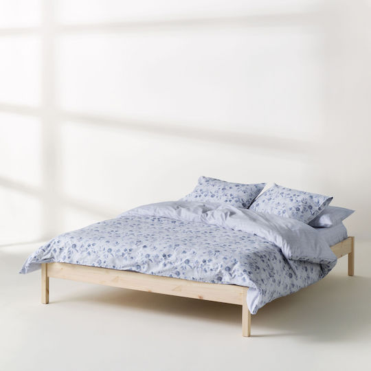 Kentia Yuli Single Cotton Coverlet Set Blue White 160x240cm