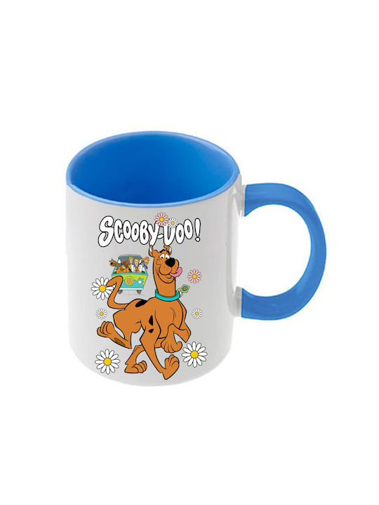 Scooby Doo Mug Blue Handle Interior
