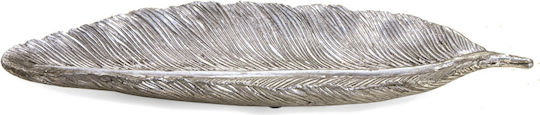 Tischdekoration Blatt Polyresin Silber 49,5 cm